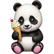Panda eating ice cream sticker