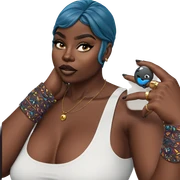 dark skinned beauty with phone sticker