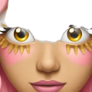 pink and gold eyelashes sticker