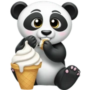 Panda eating ice cream sticker