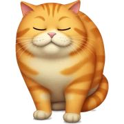 Orange fat cat who sleep sticker