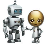 robot and magic sticker