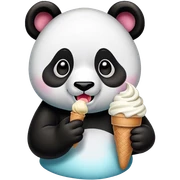 Panda eating ice cream sticker