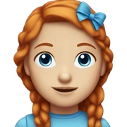 Redhead girl with blue eyes sticker