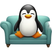 Cute penguin on sofa sticker