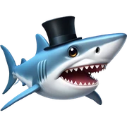 Shark with a top hat sticker