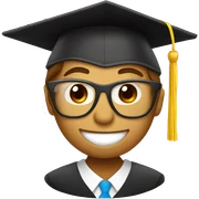 College graduate with graduation cap drinking coffee sticker
