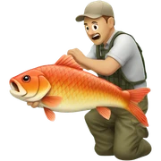 Carp catching a man sticker