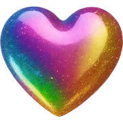 lisa frank glitter heart sticker