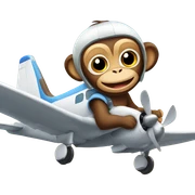 Monkey in plane sticker