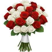 white and red roses sticker
