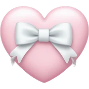 Pastel pink heart with white bow sticker