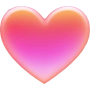 orange and pink gradient heart sticker