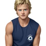 blonde boy with blue eyes sticker