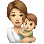 White mom with brown hair holding her 6 month baby girl  sticker