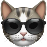 Cat with sunglasses sticker