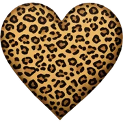 leopard print heart sticker