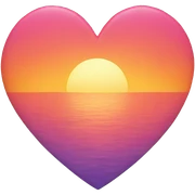 Sunset coloured heart sticker