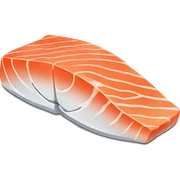 Salmon steak, white background sticker