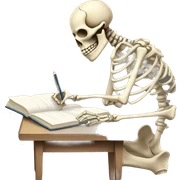 skeleton studying sticker
