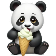 Panda eating ice cream sticker