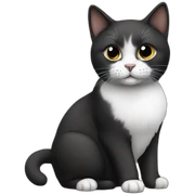 cat black white sticker