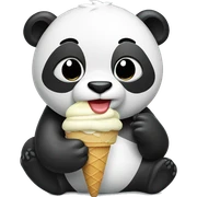 Panda eating ice cream sticker