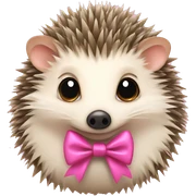 hedgehog with a pink bow sticker