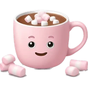 Light Pink mug of hot chocolate with marshmallows  sticker