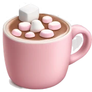 Light Pink mug of hot chocolate with marshmallows  sticker