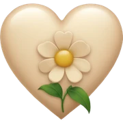 Beige heart with a flower sticker