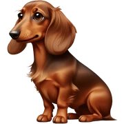 Long haired miniature dachshund brown red on Kneeboard  sticker