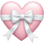 Pastel pink heart with white bow sticker