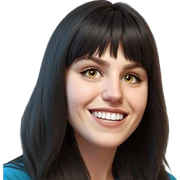 smiling girl portrait with bangs sticker