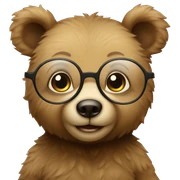 cute baby bear wearing glasses sticker