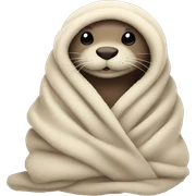 otter cozy in blanket sticker