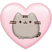 pusheen light pink heart sticker