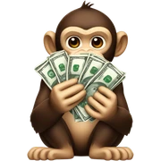Monkey holding money  sticker