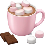 Light Pink mug of hot chocolate with marshmallows  sticker