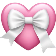 pink heart with a white bow sticker