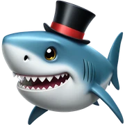 Shark with a top hat sticker