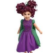 smiling girl in purple dress sticker
