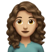 Brunette girl with brown hair with waves at the end of her hair sticker