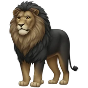Fat black lion sticker