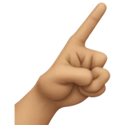 Pointing finger sticker