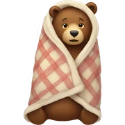 bear cozy in blanket sticker