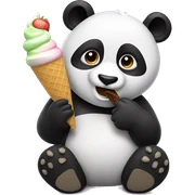 Panda eating ice cream sticker