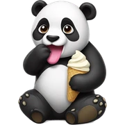 Panda eating ice cream sticker