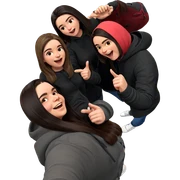 playful group of friends sticker