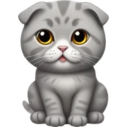 Gray Scottish fold sitting sticker